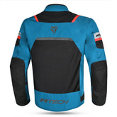R-TECH SPIRAL MESH Moto Casacos Azul Claro Preto Vermelho- Imagem traseira da ja Casacos